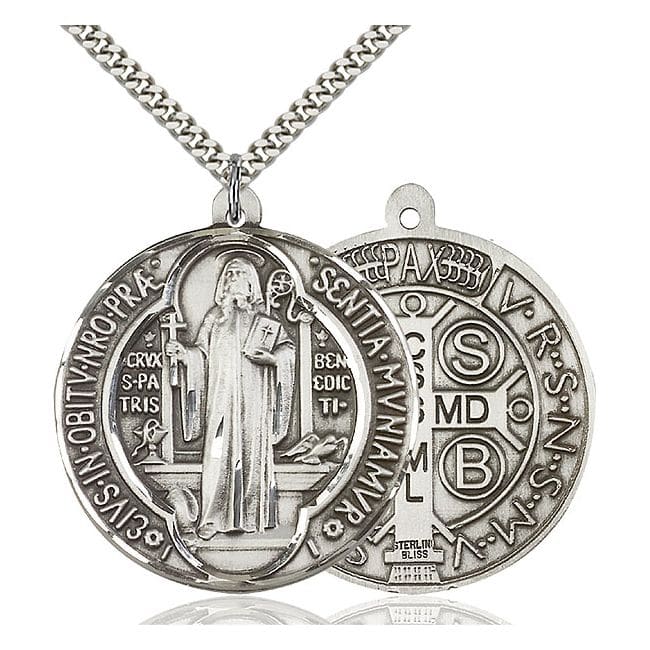 St. Benedict Medal - 14kt Gold Oval Pendant (3 Sizes)