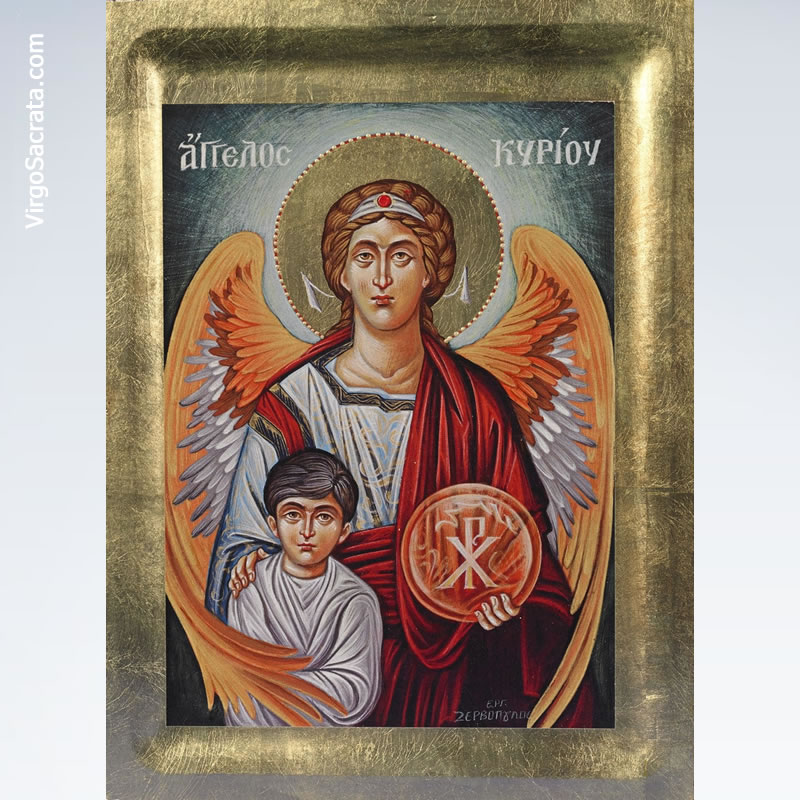 Guardian Angel Icon Hand Painted in Greece ⋆ Virgo Sacrata