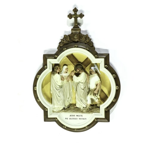 Full-Color 14 Stations of the Cross Chapel Wall Plaque Way of the Cross