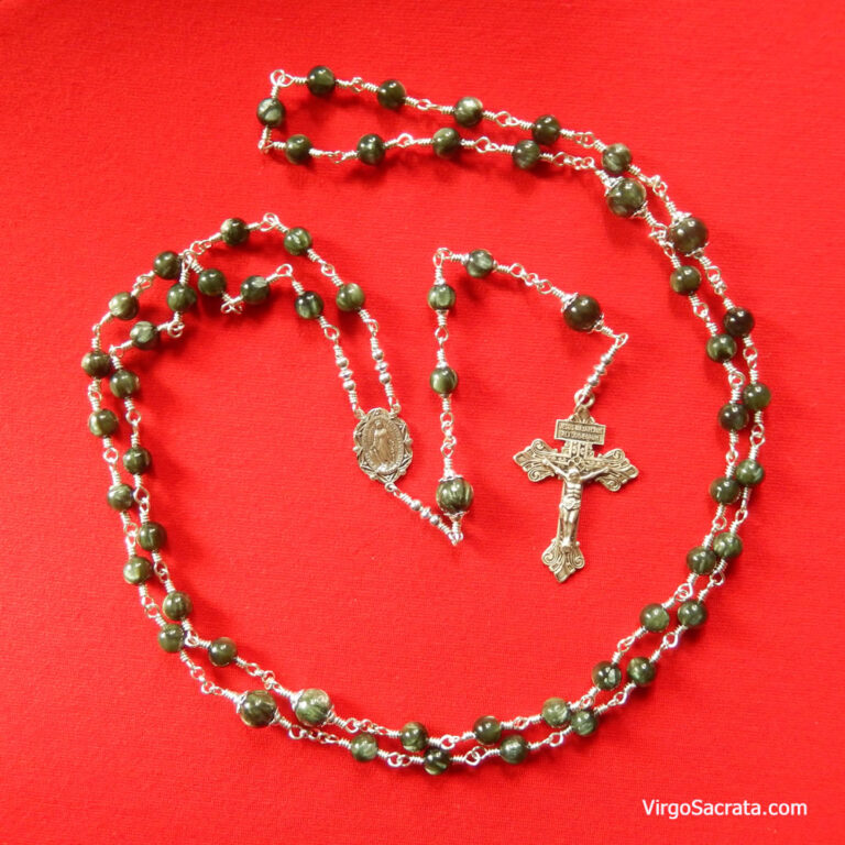 Seraphinite Gemstone Rosary in Sterling Silver ⋆ Virgo Sacrata