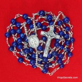 ILapis Lazuli Rosary in Sterling Silver