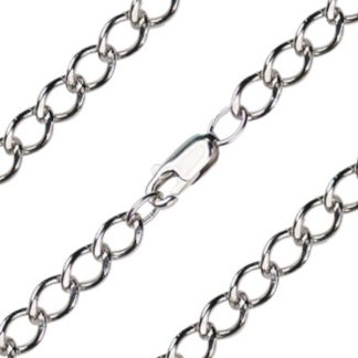 Heavy Open Curb Chain in Sterling Silver