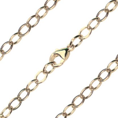 Gold-Filled Open Cable Flat Chain Necklace