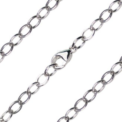 Flat Chain Necklace in Sterling Silver